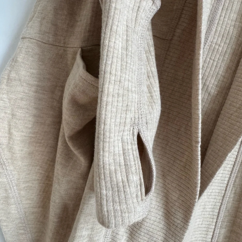 Z by Zella Nordstrom jersey knit Tan Open Front pocket athletic Cardigan NWT Sm - Picture 7 of 7